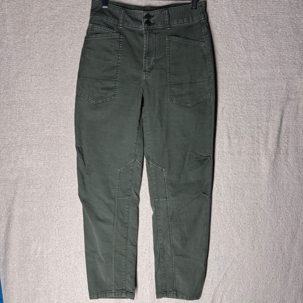 Pilcro Women's Size 26 Olive Green Utility Pants Patch Pocket Straight Leg